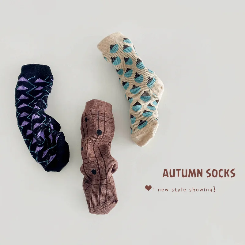 Kids Socks Little Boys Girls Calf Sock Kids Autumn Winter Cotton Cartoon Socks Children's Crew Sock