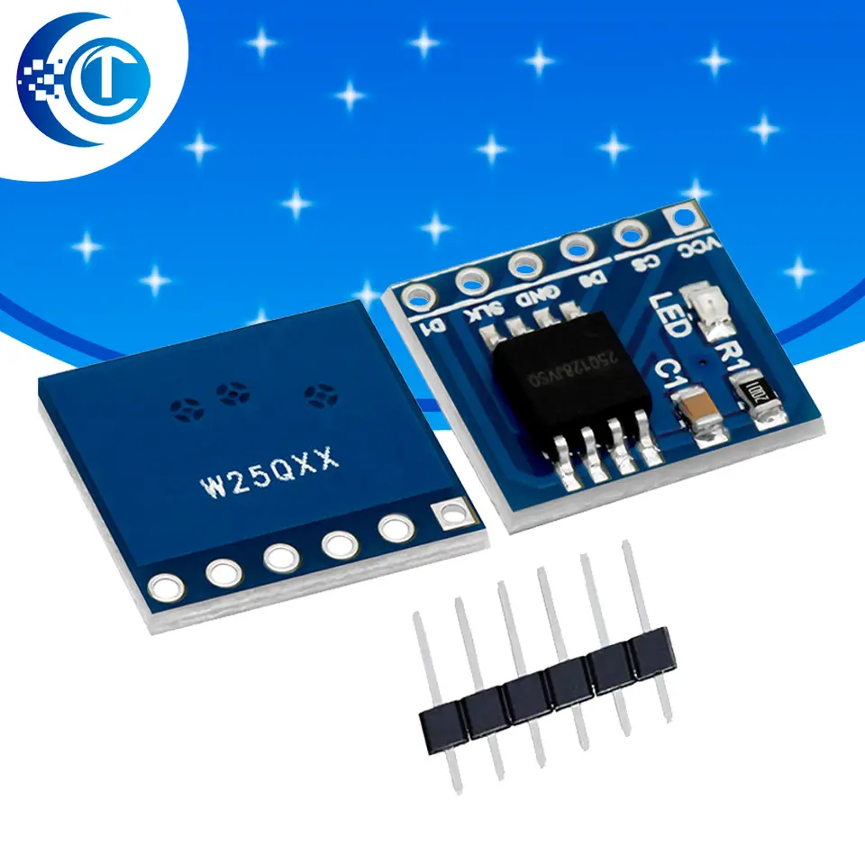 W25Q128FV 128Mbit (16MB) SPI NOR Flash Memory Module - 3.3V BV/FV Package for STM32 Development image 1