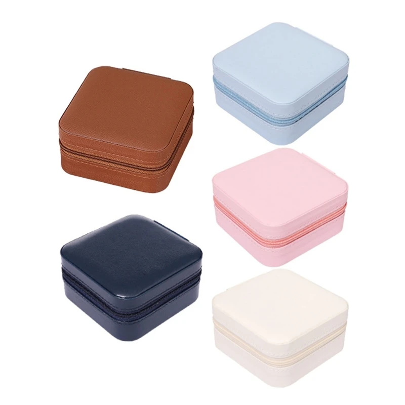 

Jewelry Storage Box with Zipper Multifunction Organization Container Supplies for Necklace Earrings Bracelet Organizer