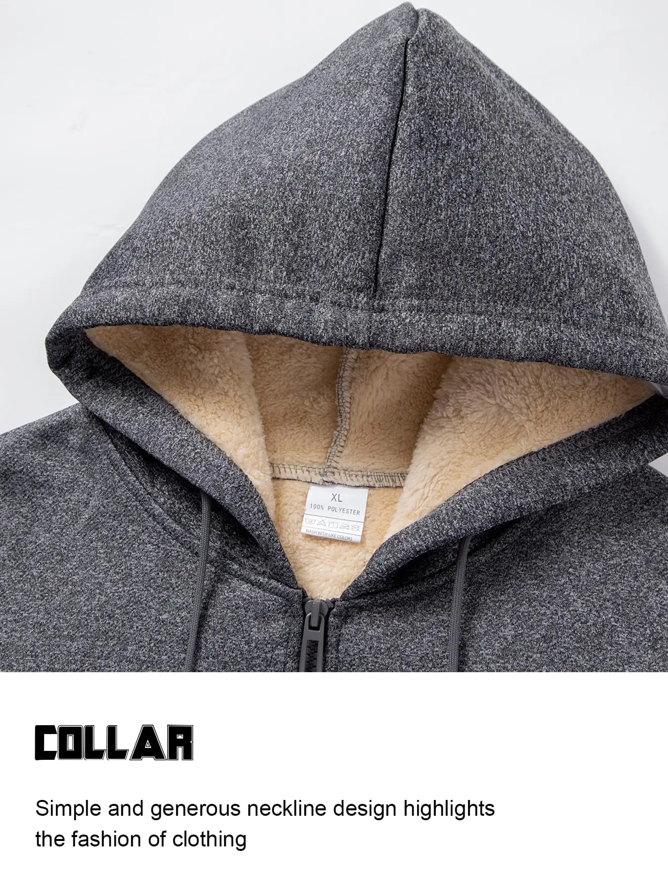 Winter warm verdicken Hoodies Männer Frauen Thermal Casual Pullover Mode Lamm wolle lose einfarbige Sweatshirts Oberbekleidung Mäntel – Detail 14
