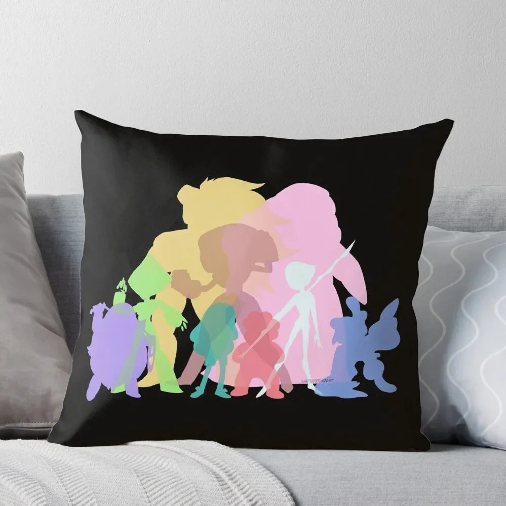 

Gems Colors Throw Pillow Embroidered Cushion Cover anime girl Sitting Cushion