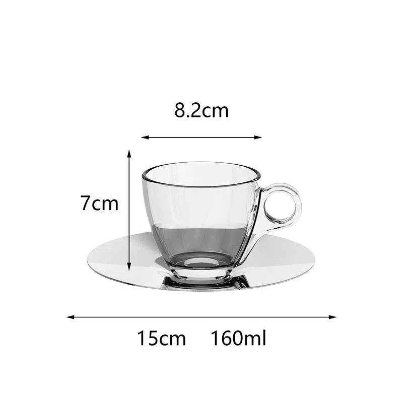 Modern Glass Cups & Saucers