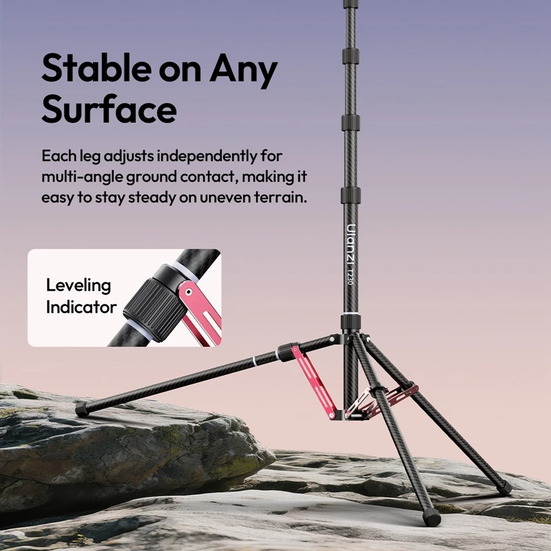 Ulanzi T230 Reversible Leg Light Stand 2.3M 5KG Load Tripod for COB Light Ring Light Fill Light Camera Softbox Outdoor Shooting