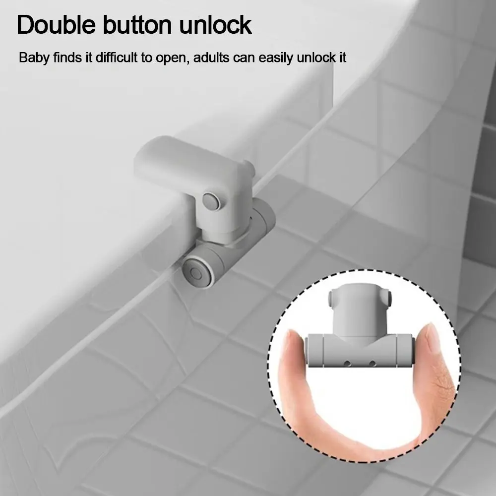 Portable White Baby Toilet Locks Anti-Opening Multi-functional Toilet Lids Seat Locks Self Adhesive Security Protection