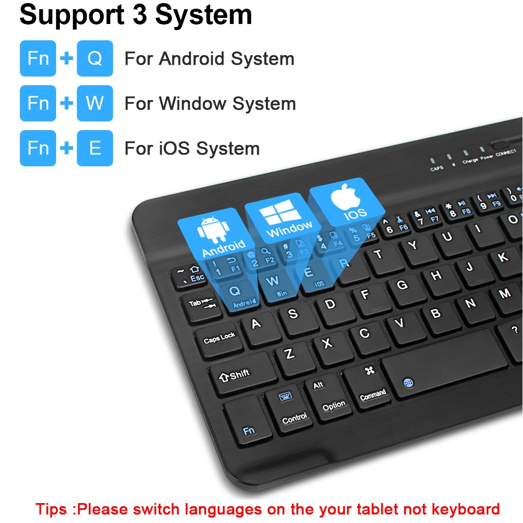 Teclado Bluetooth sem Fio com n e Mouse Mini Bluetooth Gamer Espanhol Francês Azerty Russo Ipad Mac Tablet pc Telefone Celular Laptop - Imagem 3