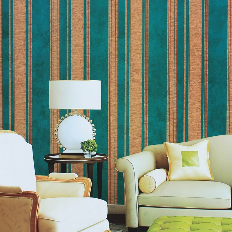 

European Blue Damask Striped Wallpaper Non Woven Damask Floral Wall Paper for Home Live Room Bedroom Roll Luxury