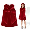 Baby Girls Big Bow Red Dress Children's Christmas Fashion Vest A-line Gown Princess Birthday Party New Kids New Year's Vestidos 1