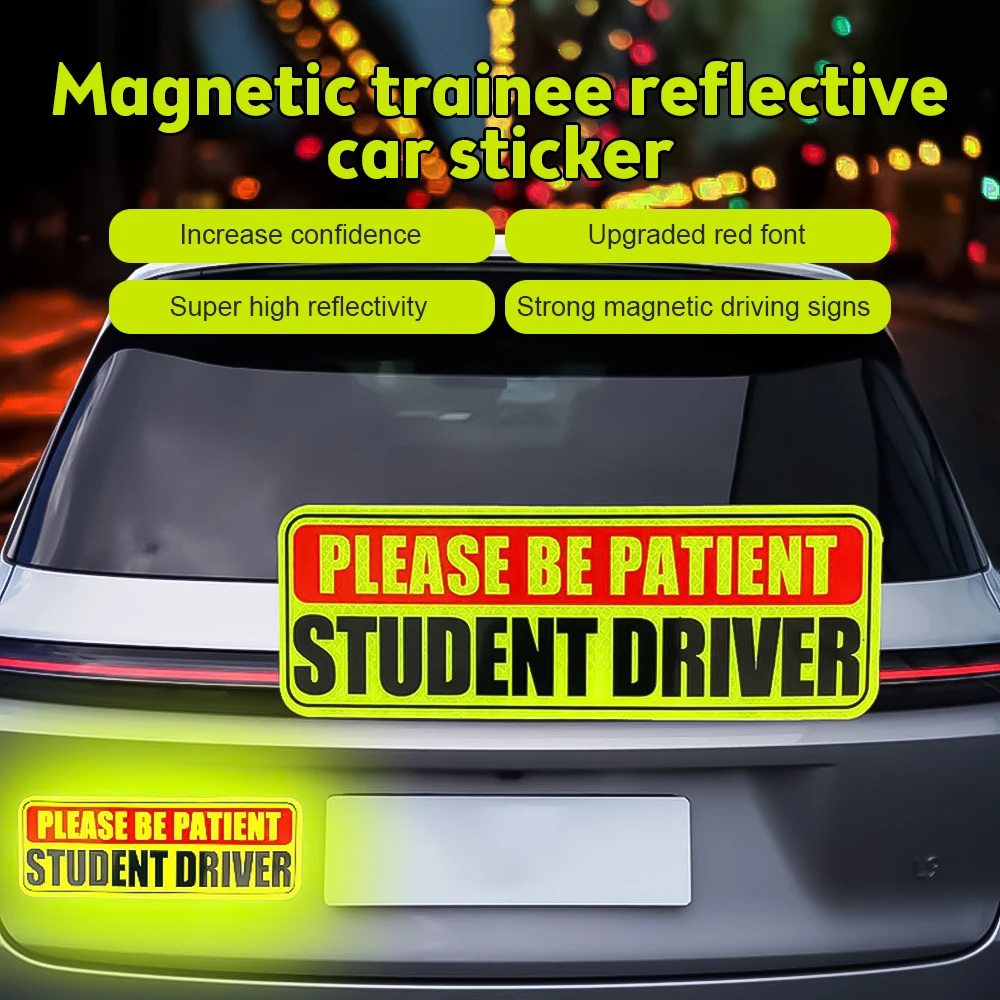 Neue Fahrer Magnet für Auto Student Fahrer Auto Lustige Magneten Sicherheit  Warnung Magnetische Reflektierende Zeichen für Teenager Fahren Geschenke -  AliExpress