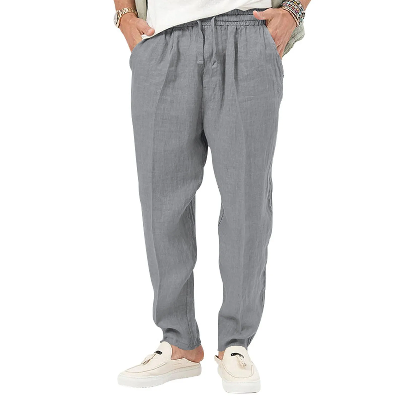 

Sweatpants Men Black Cargo Pants Drawstring Multi Pockets Bottomwear Korean Elastic Waist Jogger Gym Sports Tracksuit Streetwear