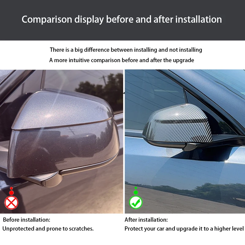 Tesla Model Y Juniper 2025 용 자동차 백미러 커버 ABS 후면보기 미러 장식 쉘 자동 외장 액세서리