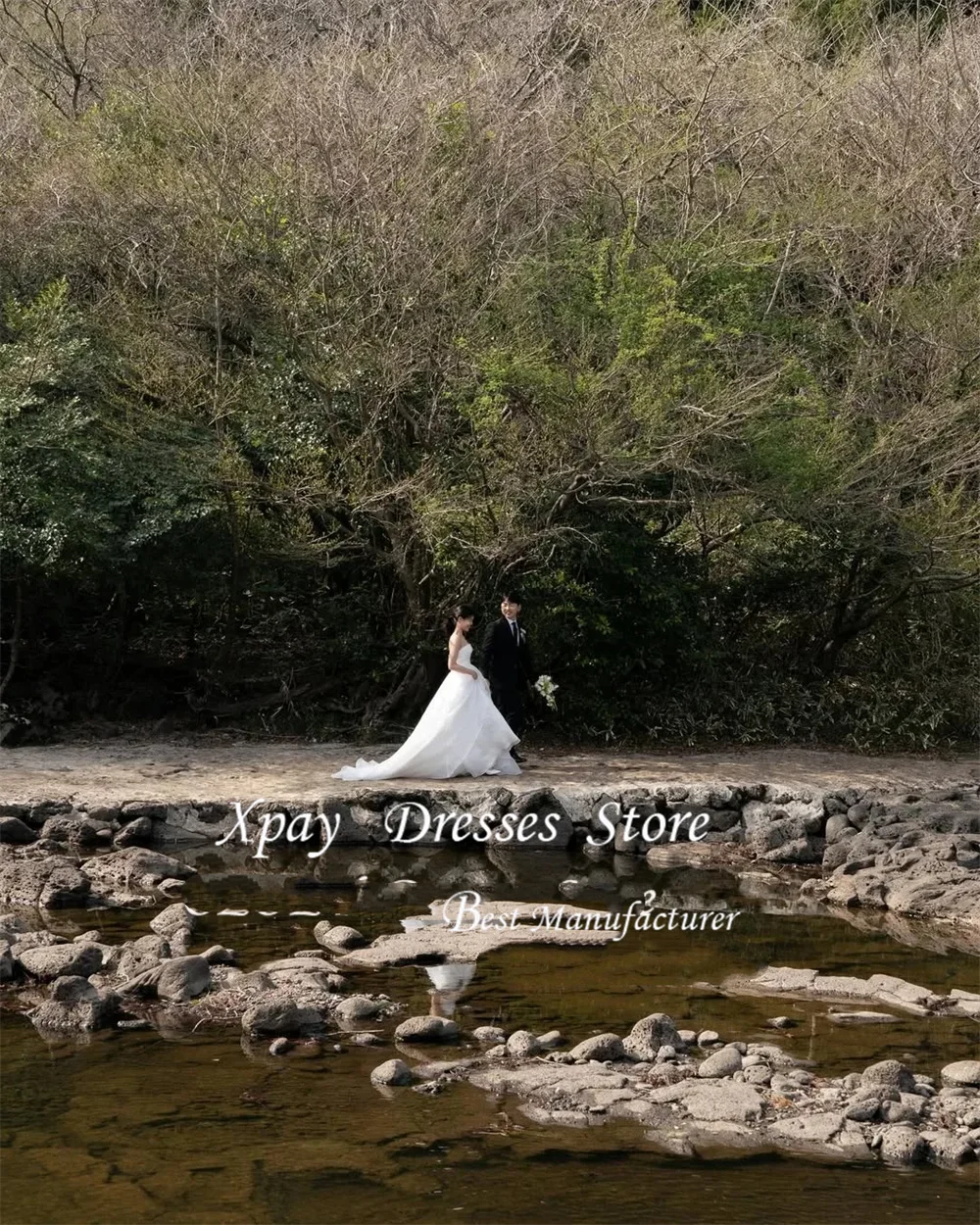XPAY Elegant Wedding Dresses Korean Customized Corset/Zipper Back Organza Wedding Dresses Reception Dress Bridal Gown 웨딩드레스