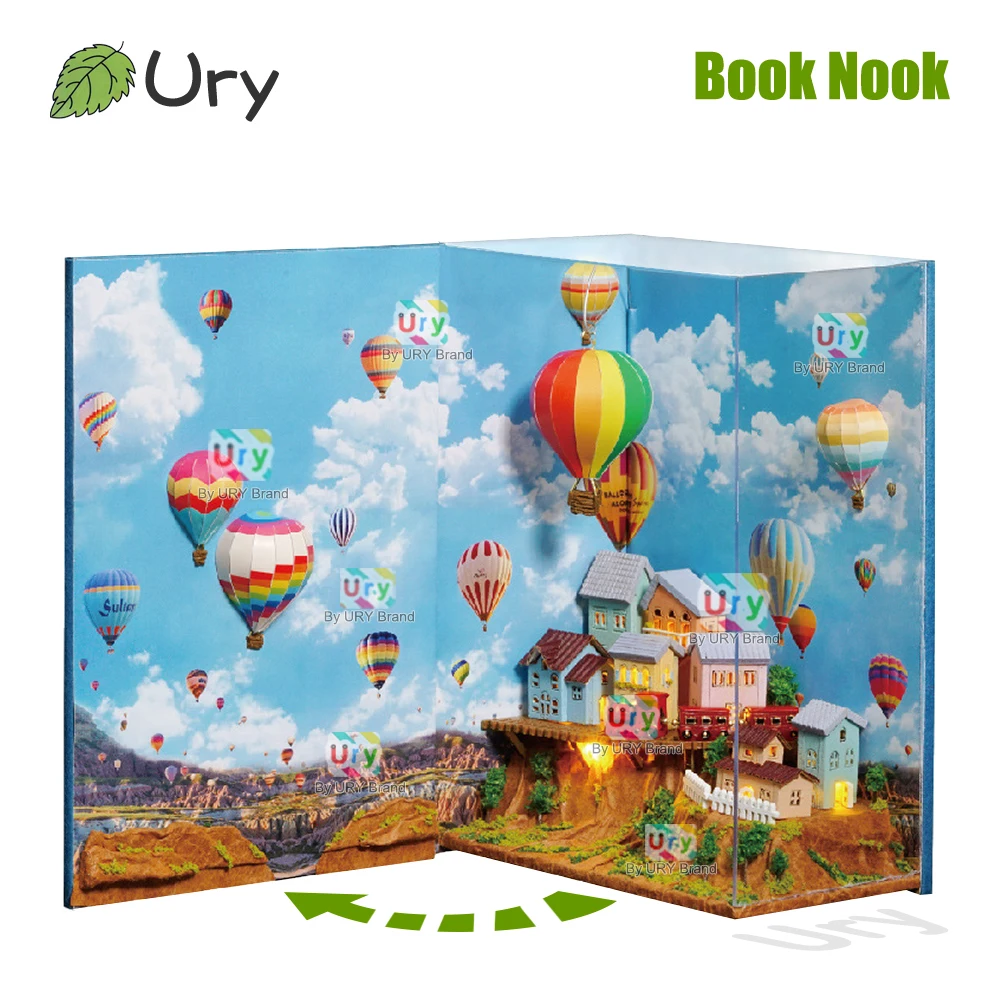 

Сказочный 3D-пазл для девочек, деревянная сказочная книга с воздушными шарами, подходит для путешествий, скалы, парового поезда, рождественских подарков