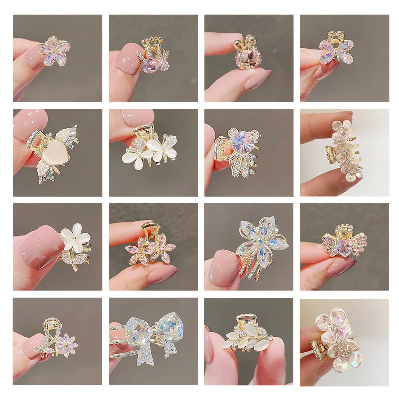 

Girls Small Butterfly Crystal Rhinestone Hair Claws Fashion Korean Sweet Hair Clip Head Wear Hair Grip Hair Accessories