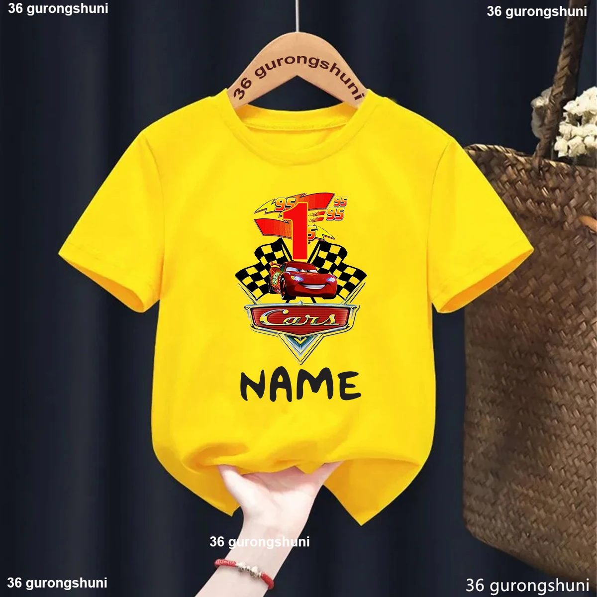 Cute Boys Tshirt, Car, Birthday Number 1-9 Years Boys T-Shirt Give Children'S Birthday Gifts Tshirt Personalized Name 3