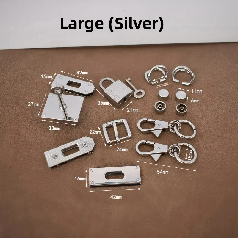  Handbag Hardware Accessories DIY Full Set Metal Repair Lock Parts Shoulder Strap Hook Base Screw Handmade Bag Accessories - 5