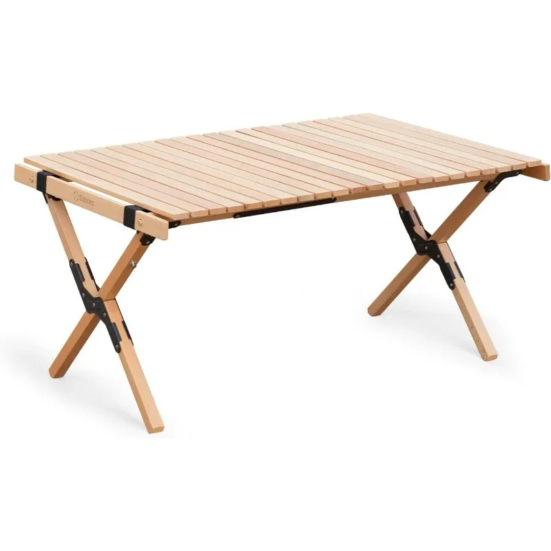 

Портативный стол для кемпинга с сумкой для переноски, деревянный стол для пикника, кемпинга, путешествий, искусственная кожа, пляж, сад, патио, gailgating