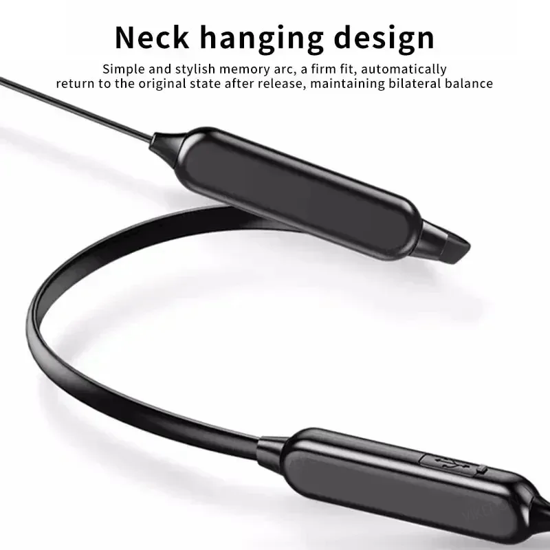 Wireless Bluetooth Headset NeckHanging Stereo Noise Reduction Universal Sports Headset Microphone 3