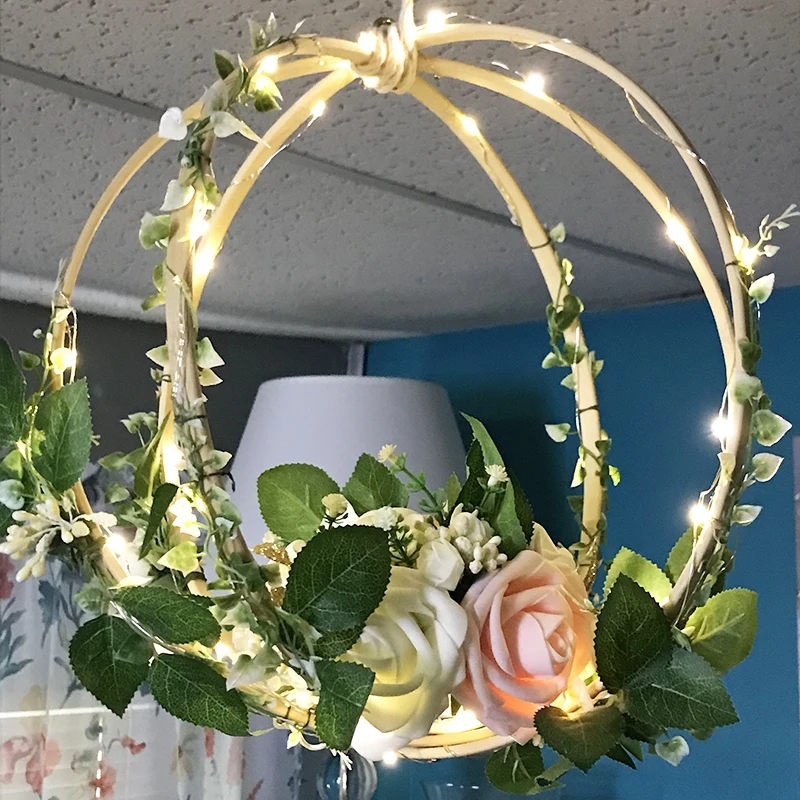 10-29cm Holz Kreis Ring Catcher Stickerei Hoop Handwerk Kreuz Stith Bambus Hängen Hochzeit Weihnachten Decor DIY Handmade hoops – Detail 3