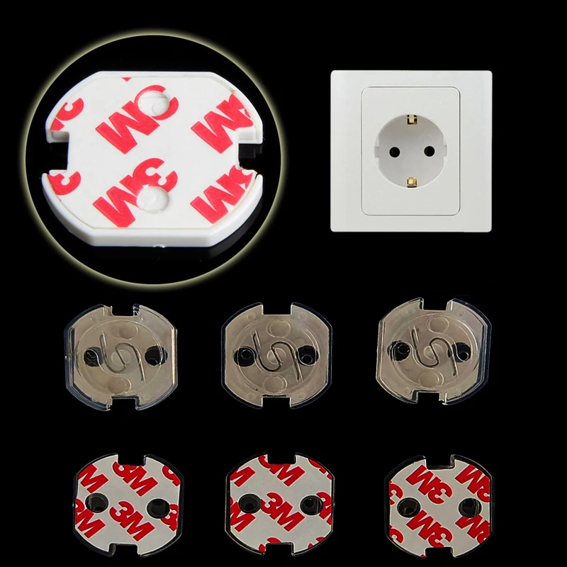 Outlet Covers Plastic Baby Security Protection Socket Covers Electrical Child Proof Safe Lock 6Pcs