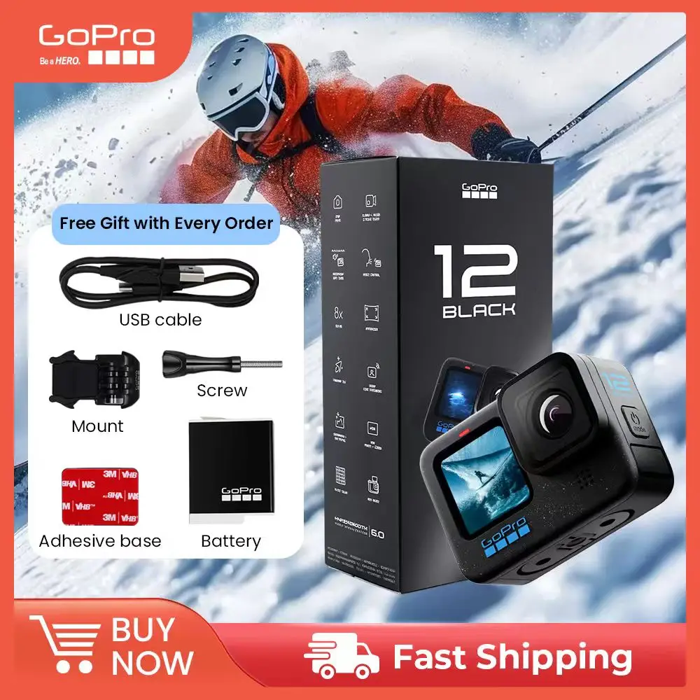 NEW GOPRO HERO 12 BLACK 5.3K 60FPS  HDR Video Recording Action Camera Added 9:16 Aspect Ratio
