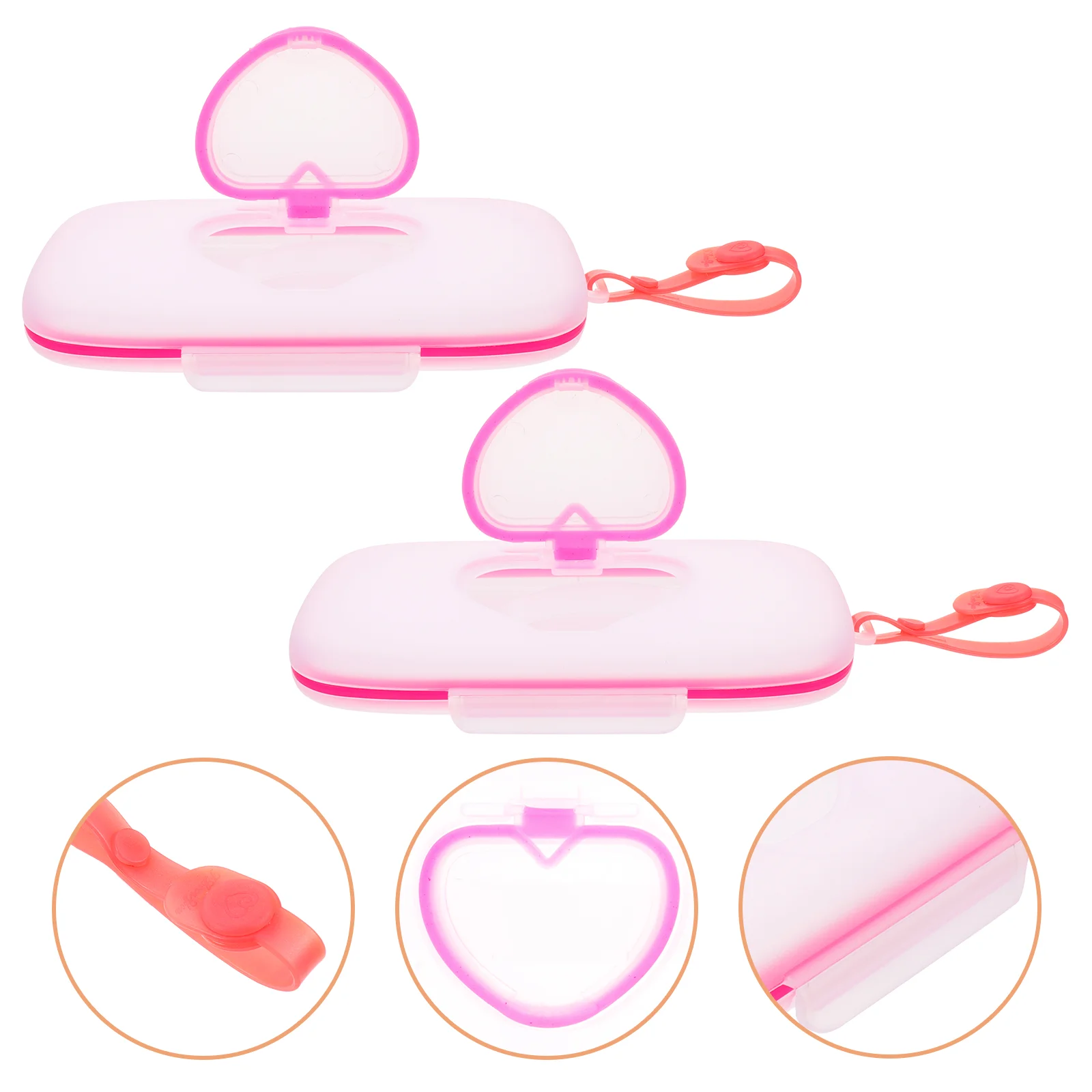 

2 PCS Love Wet Tissue Box Car Stand Portable Baby Case Diaper Bag Outdoor Infant Wipes Holder Pp Plastic Home Container Child