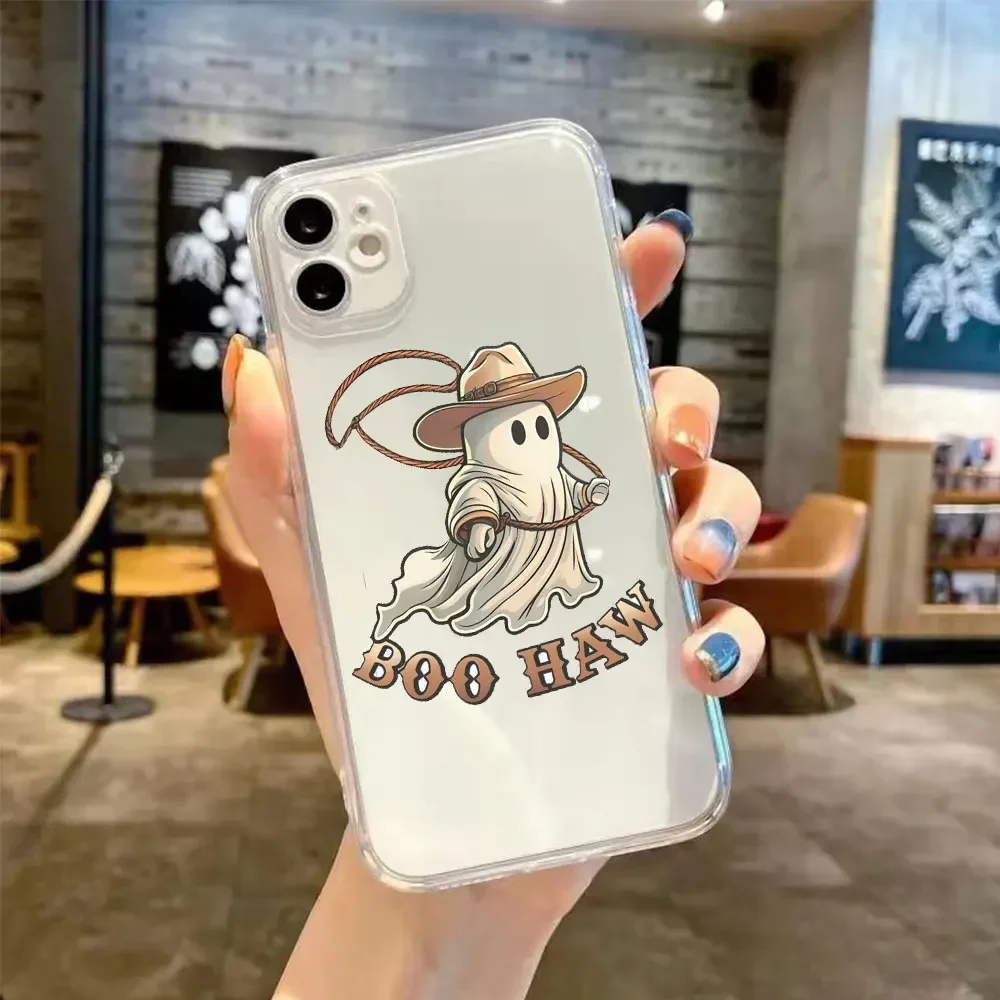 Custodia Per IPhone 15 Plus Con Fantasma Di Halloween - Morbida E Trasparente, Protettiva Antiurto - Design Carino Per Ragazzi E Ragazze