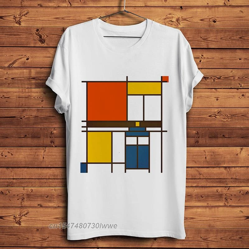 Camiseta de Piet Mondrian para hombres, ropa de calle Unisex, informal,  fresca| | - AliExpress