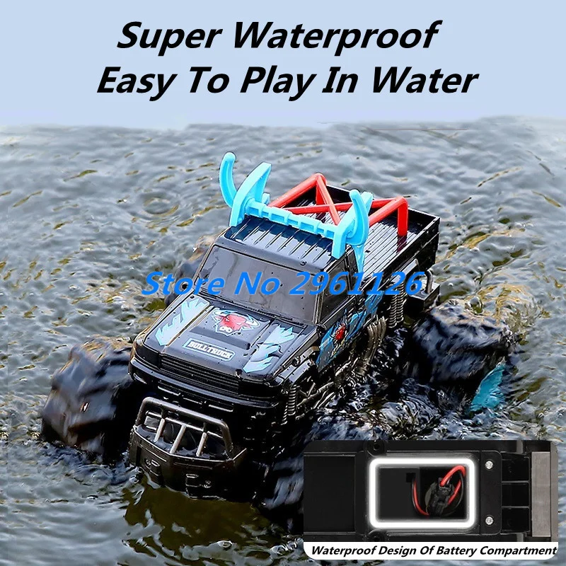Land Water Amphibious Remote Control Trcuk Car 4WD 360 ° Rotation 45 ° Climbing Electric Off-Road Waterproof RC Truck Boy Gift 3
