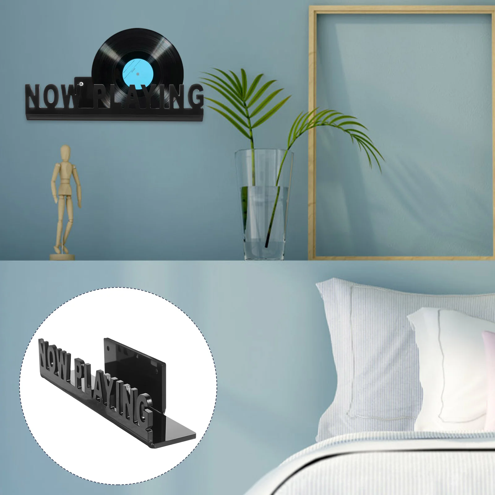 

Record Stand Office Decor File Organizer For Desk Wall CD Rack Vinyl Storage Acrylic Picture Frame Magazine