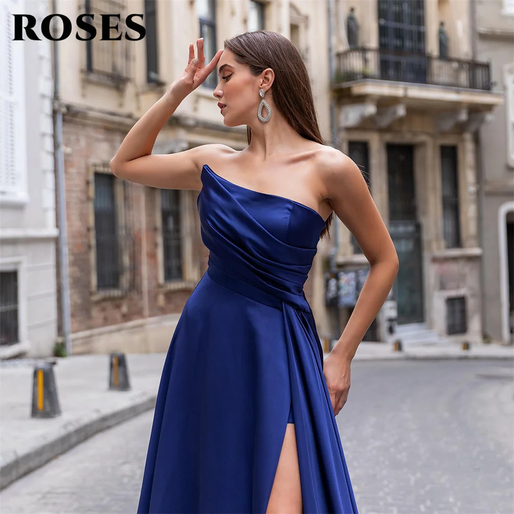 silk black formal dress Black V-Neck Satin Gown With Detailed Seamlines and Godet main image 0