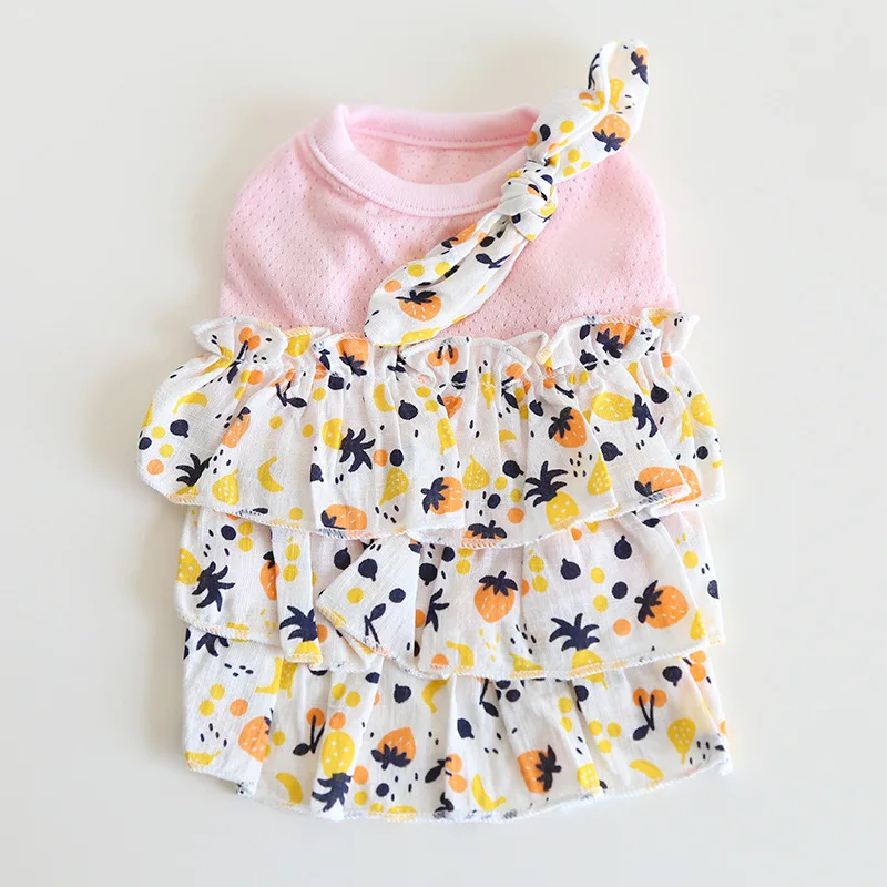 

Summer Dog Dress Puppy Sweet Skirt Cat Clothes Chihuahua Yorkshire Pomeranian Shih Tzu Costumes Fashion Small Pet Dogs Clothing