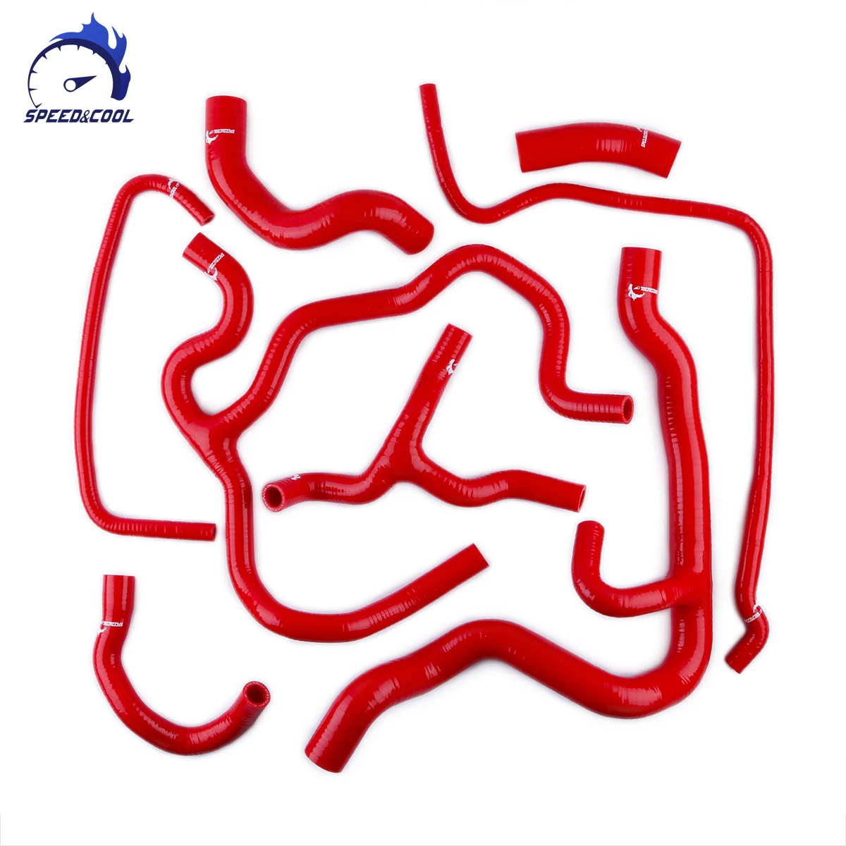 VXR 04-10 Silicone Breather Hose 2 Piece Kit Red-H0156 H 