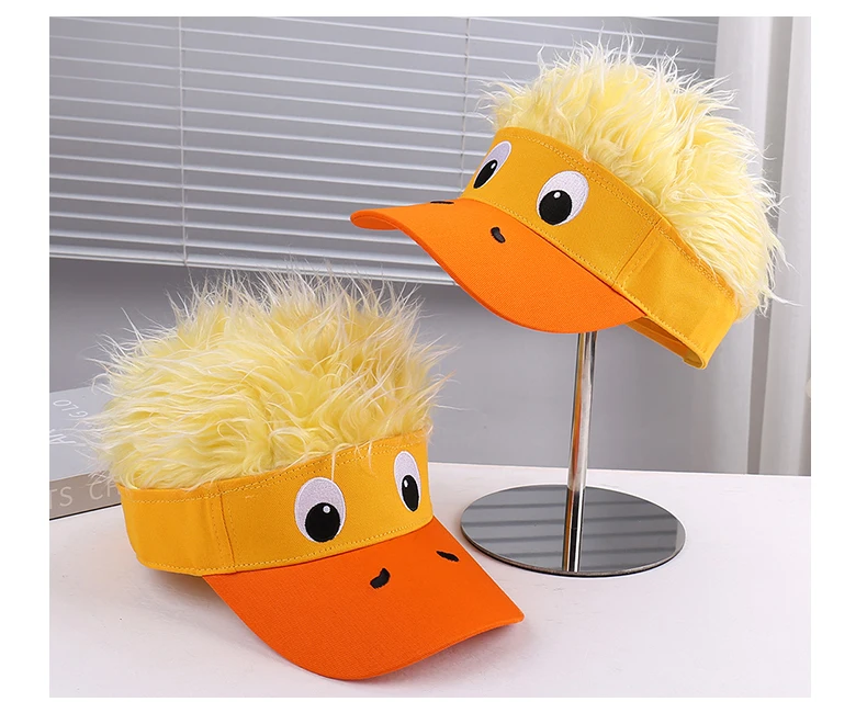 Lightweight Breathable Duckling Decorated Wig Cap For Outdoor Travel Cosplay Fresh Fashionable Versatile Hat_voghion.com
