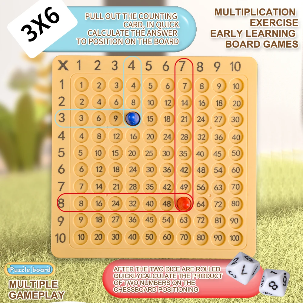 Gioco da tavolo di moltiplicazione, gioco da tavolo di matematica, scacchi, riunioni di famiglia, regalo di compleanno per Halloween, il Giorno del Ringraziamento e Natale - immagine 2