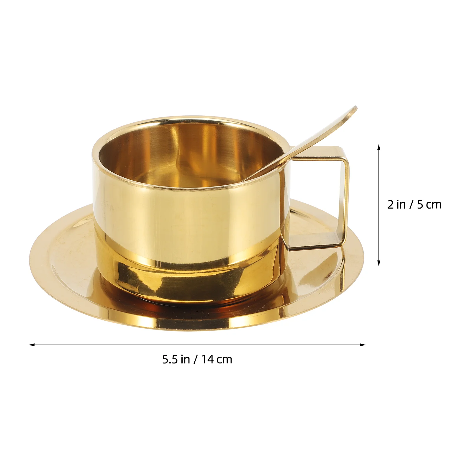 Insulated Coffee Mug with Lid Stainless Steel Cups Breakfast Metal Mugs Cover Golden Glasses