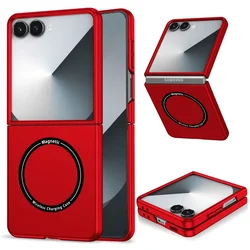 Ultra Thin Magnetic Shockproof Hard Plastic Slim Cover Case - Z Flip 3 (Red)