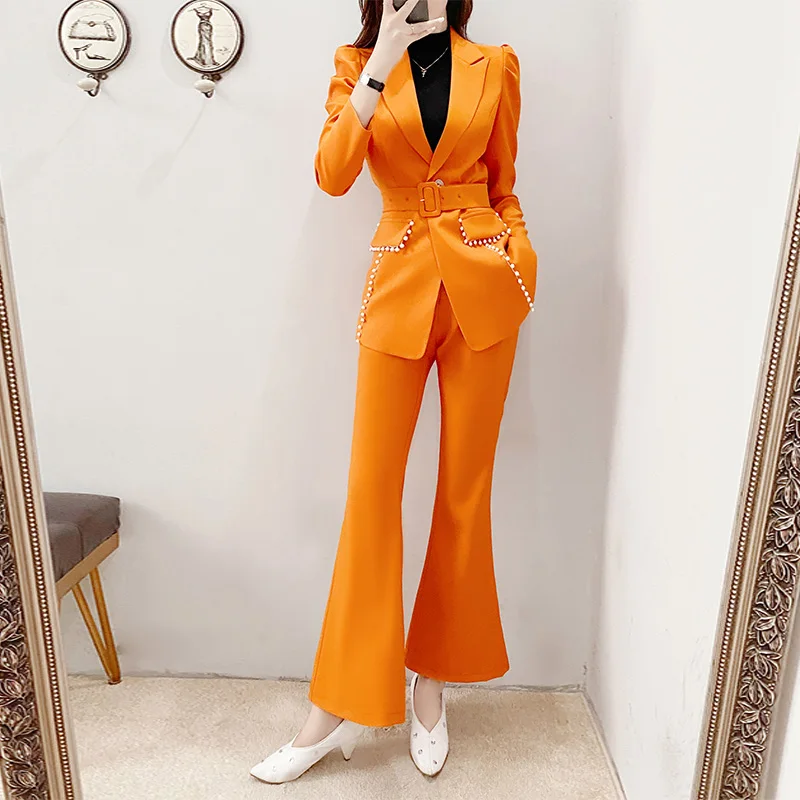 

New Fashion High Quality Ensemble Femme 2 piece set Pant Suits For Women Clothes Office Lady Formal Work Wear Uniform