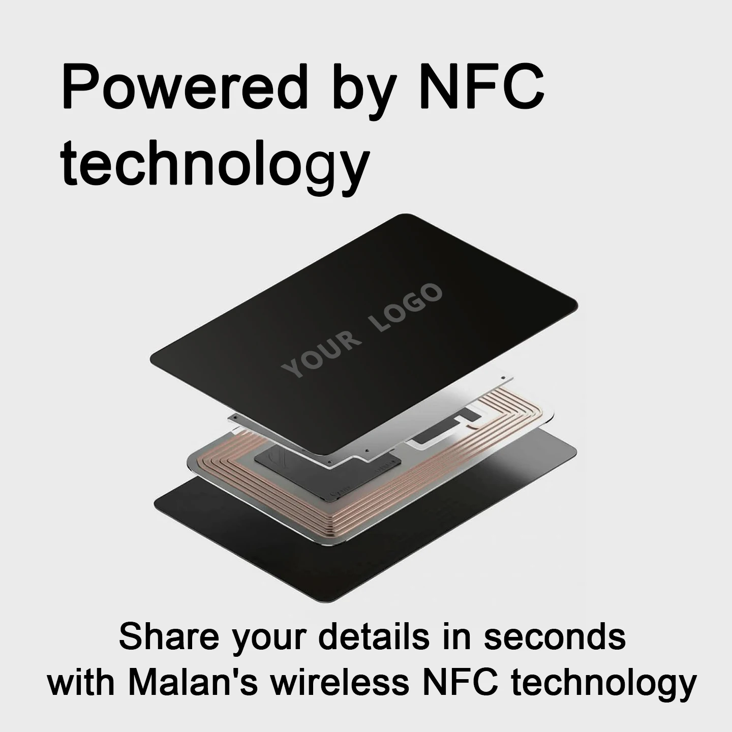 맞춤형 디지털 명함(로고 포함), 맞춤형 NFC 명함 탭하여 공유 기술 적용, 아이폰 및 안드로이드 호환