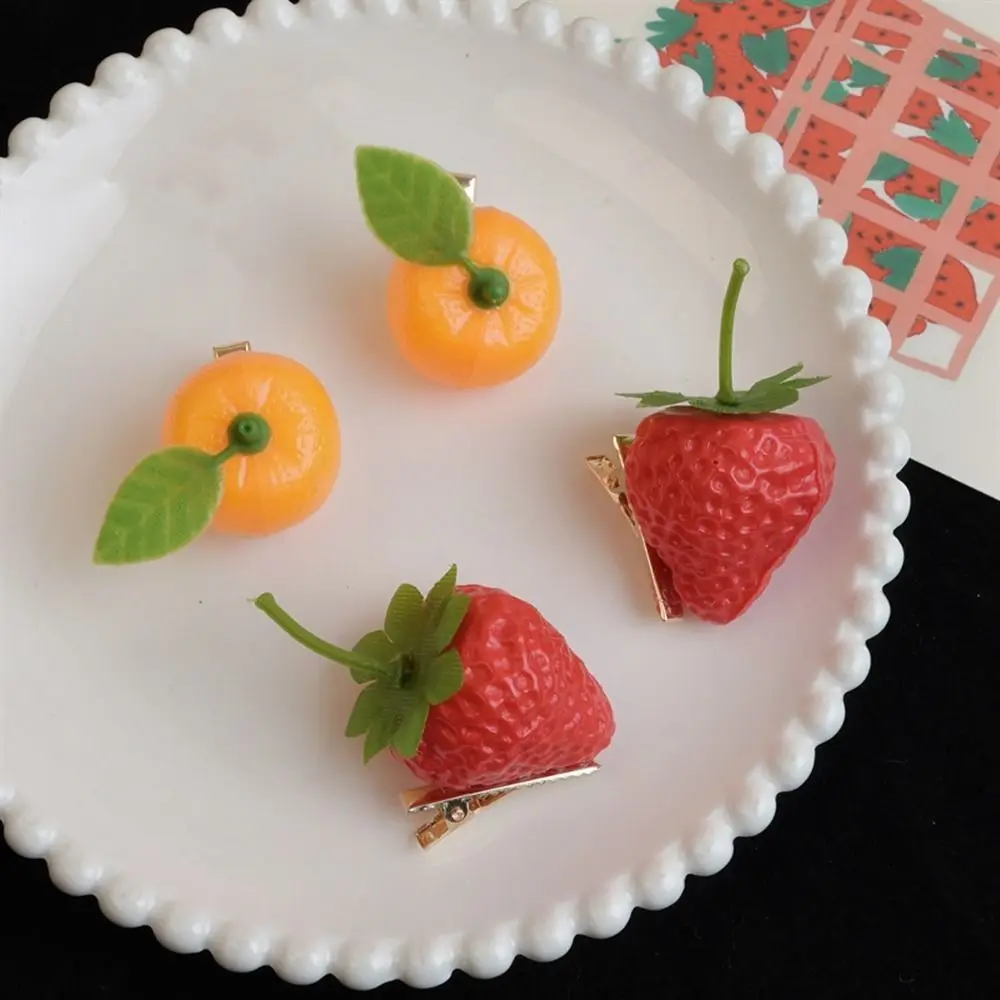 

Summer Simulation Food Hairpin Strawberry Orange Creative Personality Cute Hair Clip Headwear Duckbill Clips Hair Accessories