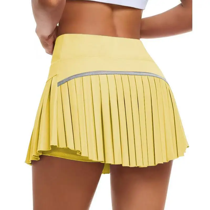 التنانير التنس رياضة الغولف الجري مطوي Pantskirts حجم كبير النساء الملونة S-XXL الرياضة اللياقة البدنية عالية الخصر Skorts مع جيب