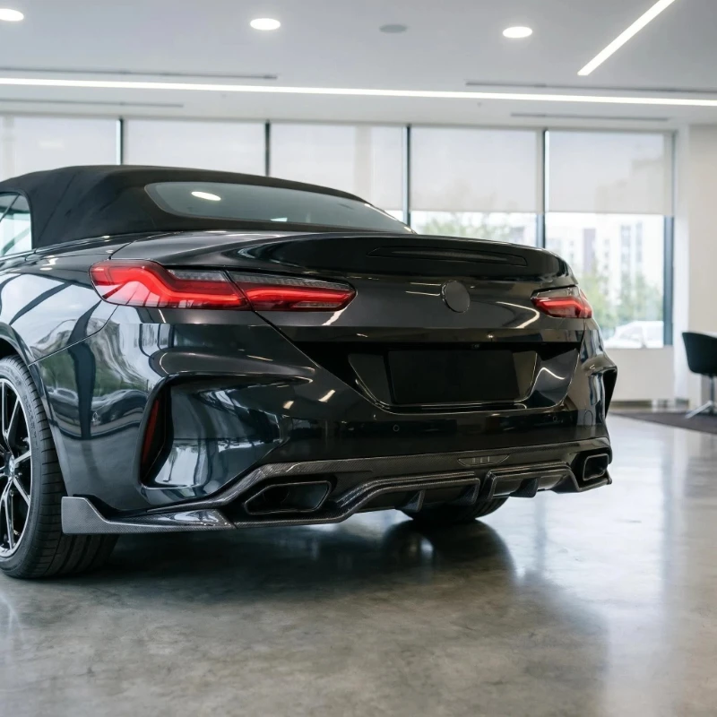 2018+ BMW Z4 G29 M40i 고품질 ABS 자동차 리어 범퍼 립 디퓨저 바디 키트 글로시 블랙 카본 파이버 룩