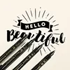 4Pcs/set Calligraphy Brush Pens, Hand Lettering Pens Soft and Hard Tip Water Based Black Ink Marker Set  Art Drawings Markers 3