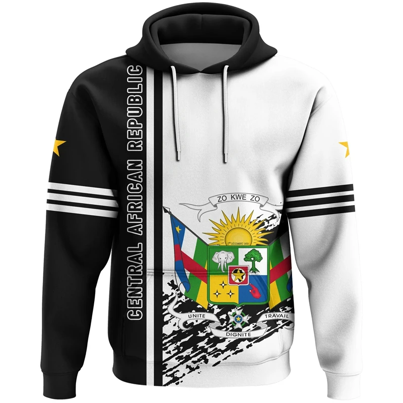 

Central African Republic Flag Map 3D Printed Hoodies For Men Clothes National Emblem Sweatshirt Fashion Kids Boy Hoody Tops