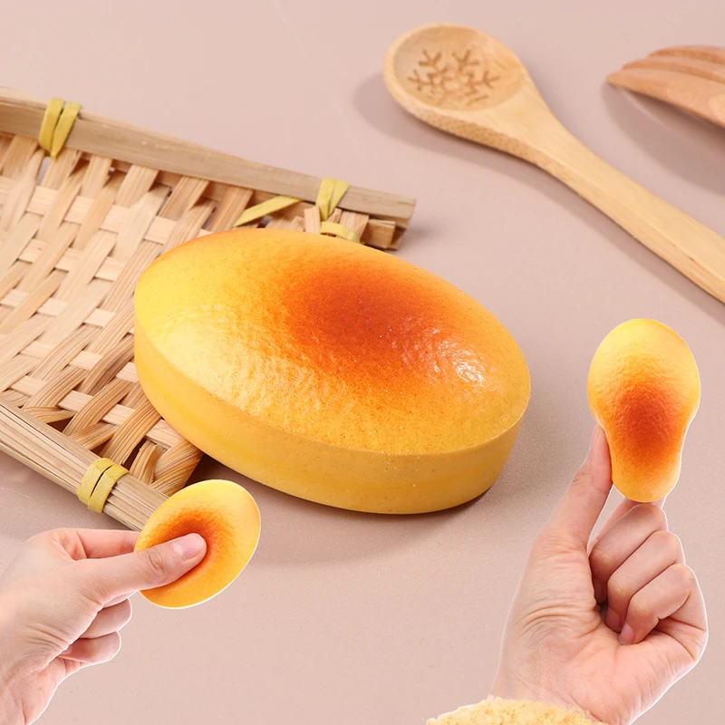 

Super Soft Oval Cheese Cake Steamed Cake Slow Rebound Pinch Decompression Vent Toy Squeeze Toy Slow Rising Decompression Toy