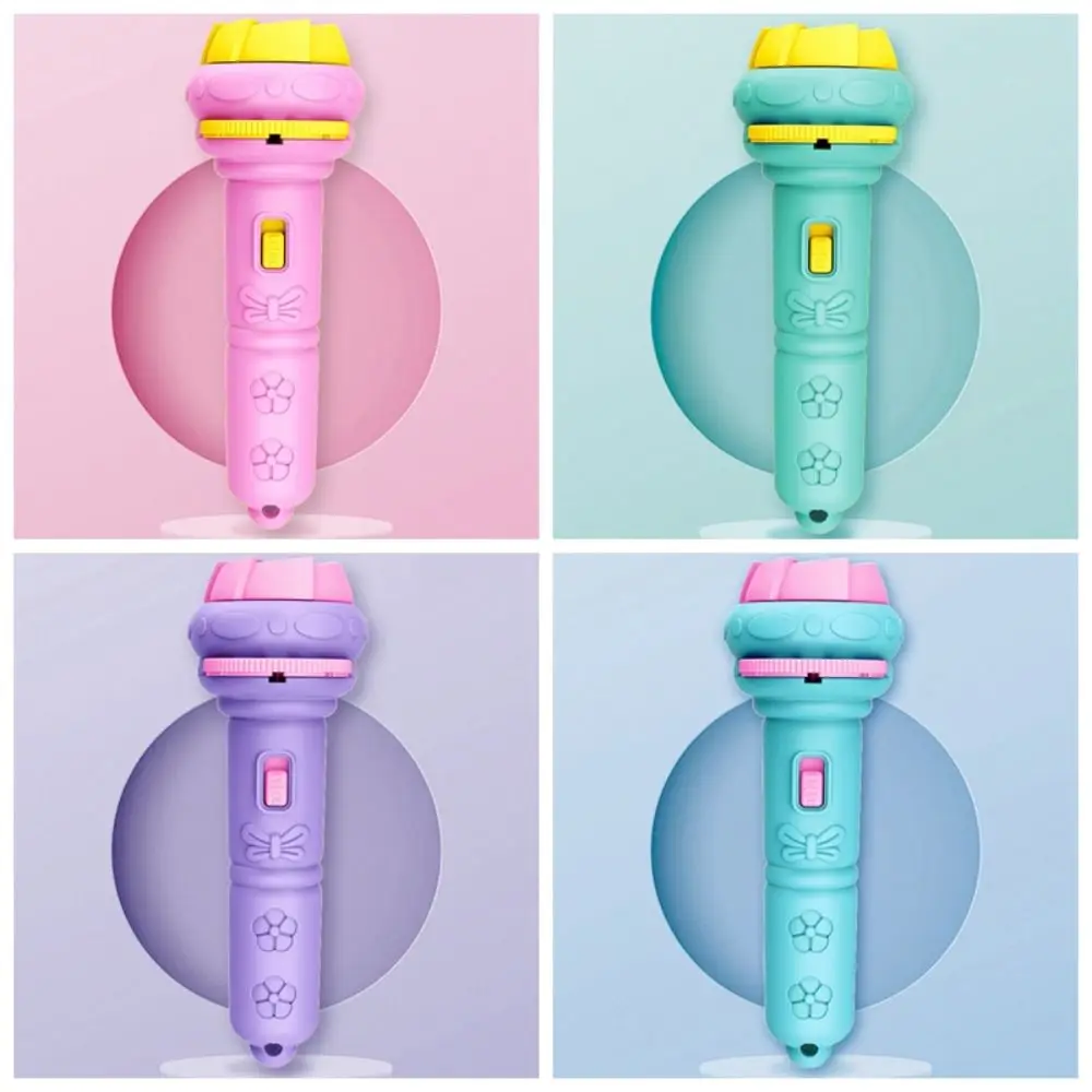 32 Patterns Cartoon Projection Flashlight 4 Cards Luminous Flashlight Toy Projector Cartoon Plastic Baby Projector Torch