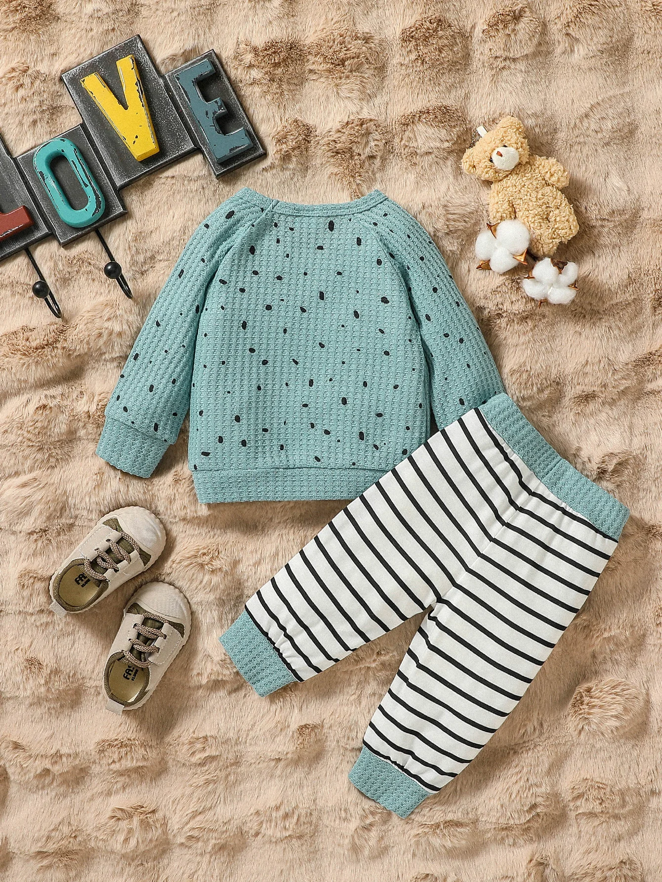 Baby Waffle Long Sleeve Pantsuit 2