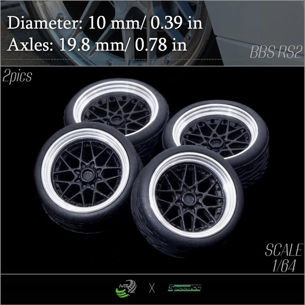 Speedcg 1/64 금속 외부 링 휠, 고무 타이어 키트 포함, 럭셔리 모델 자동차, Tomica 레이싱 카 개조 부품, 직경 10mm 및 11mm