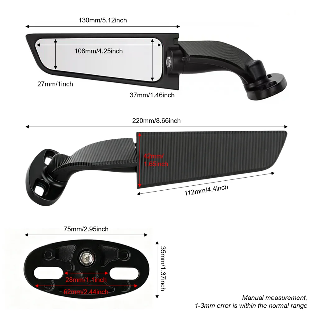 Enhanced Adjustable Rotating Motorcycle Rearview Mirror Accessory