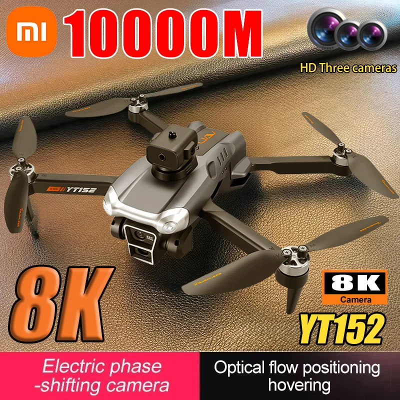 Iconic Brand YT152 8K GPS Drone Three Camera Professional 5G Obstacle Avoidance Optical Flow Positioning Brushless Upgraded RC 10000M