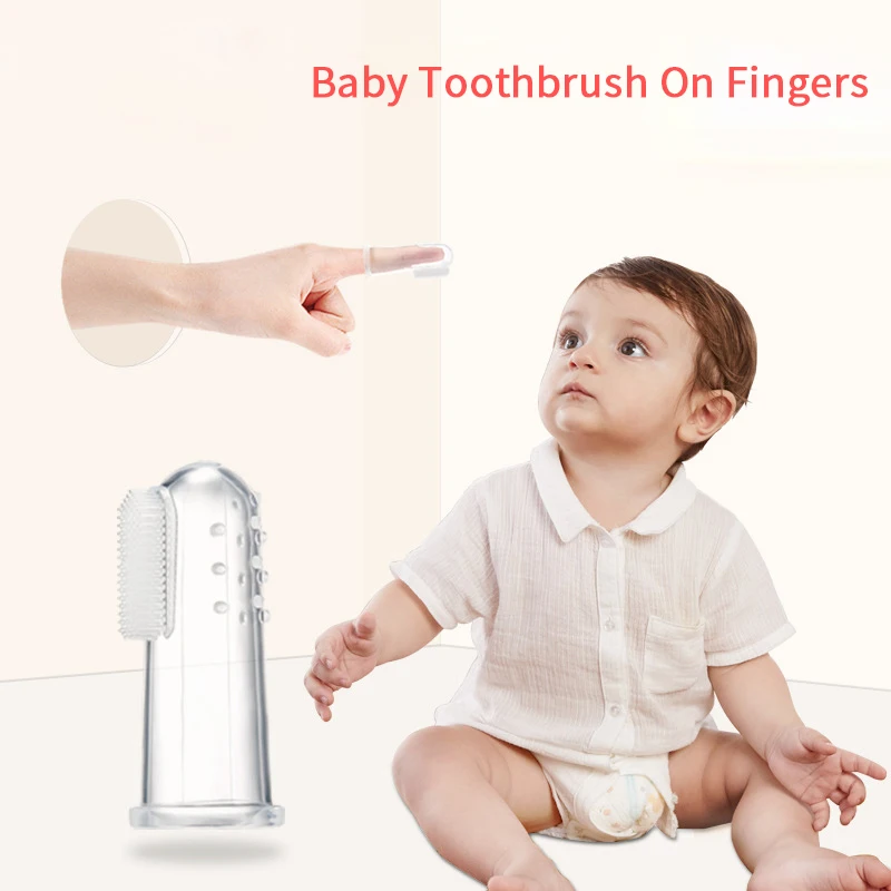 

Baby Finger Toothbrush Silicon Toothbrush+Box Children Teeth Clear Soft Silicone Infant Tooth Brush Rubber Cleaning